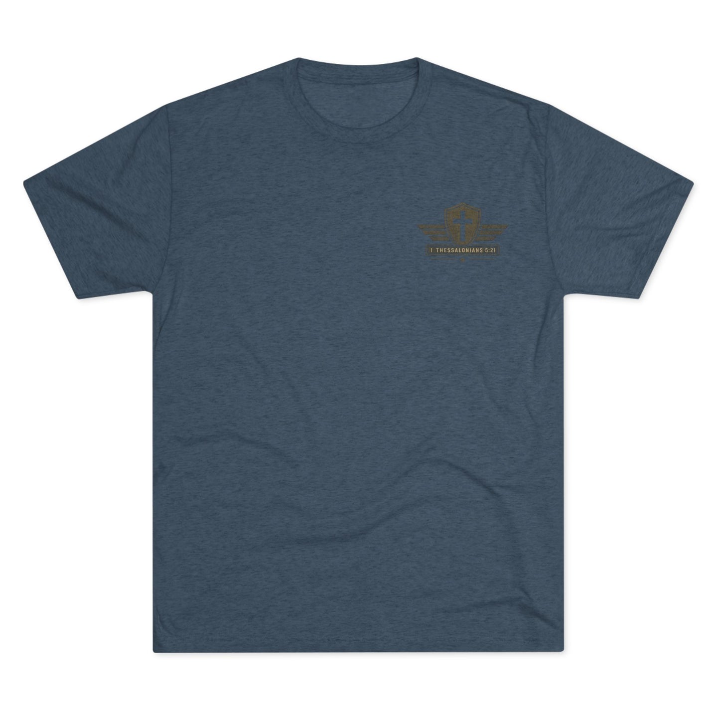 Hold Fast Christian Tee — Patriotic Shield Cross Graphic T-Shirt