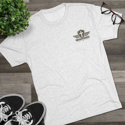 Hold Fast Christian Tee — Patriotic Shield Cross Graphic T-Shirt