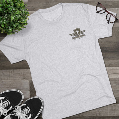 Hold Fast Christian Tee — Patriotic Shield Cross Graphic T-Shirt