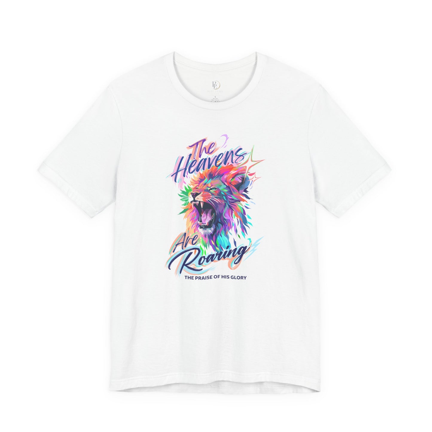 The Heavens Are Roaring Adult Shirt, Christian Lion Shirt, Faith Based Graphic Tee, Worship Shirt, Colorful Christian T-Shirt, Religious Apparel Adult