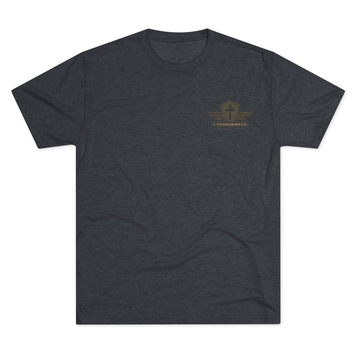 Hold Fast Christian Tee — Patriotic Shield Cross Graphic T-Shirt