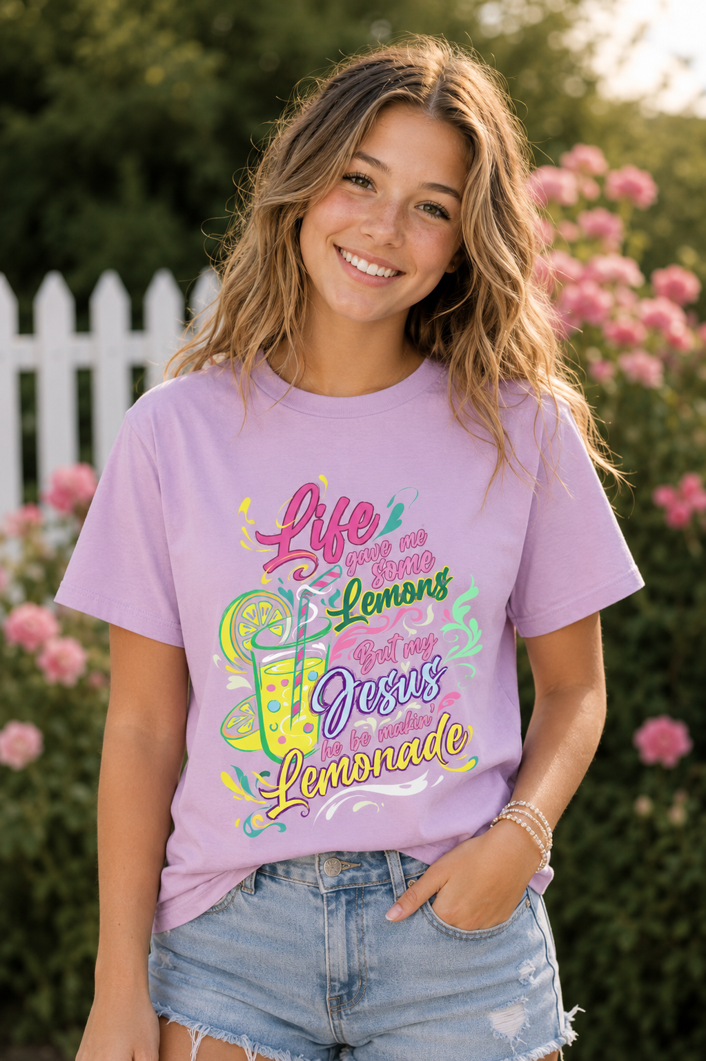 Life Gave Me Some Lemons But My Jesus Be Makin' Lemonade Shirt, Christian Graphic Tee, Faith Based T-Shirt, Cute Religious Shirt, Women's Christian Apparel Adult