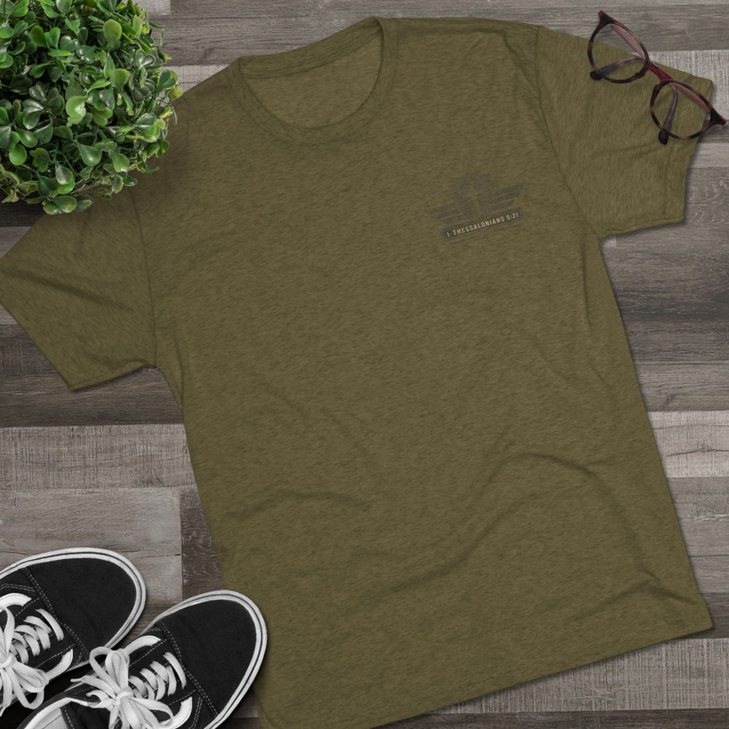 Hold Fast Christian Tee — Patriotic Shield Cross Graphic T-Shirt
