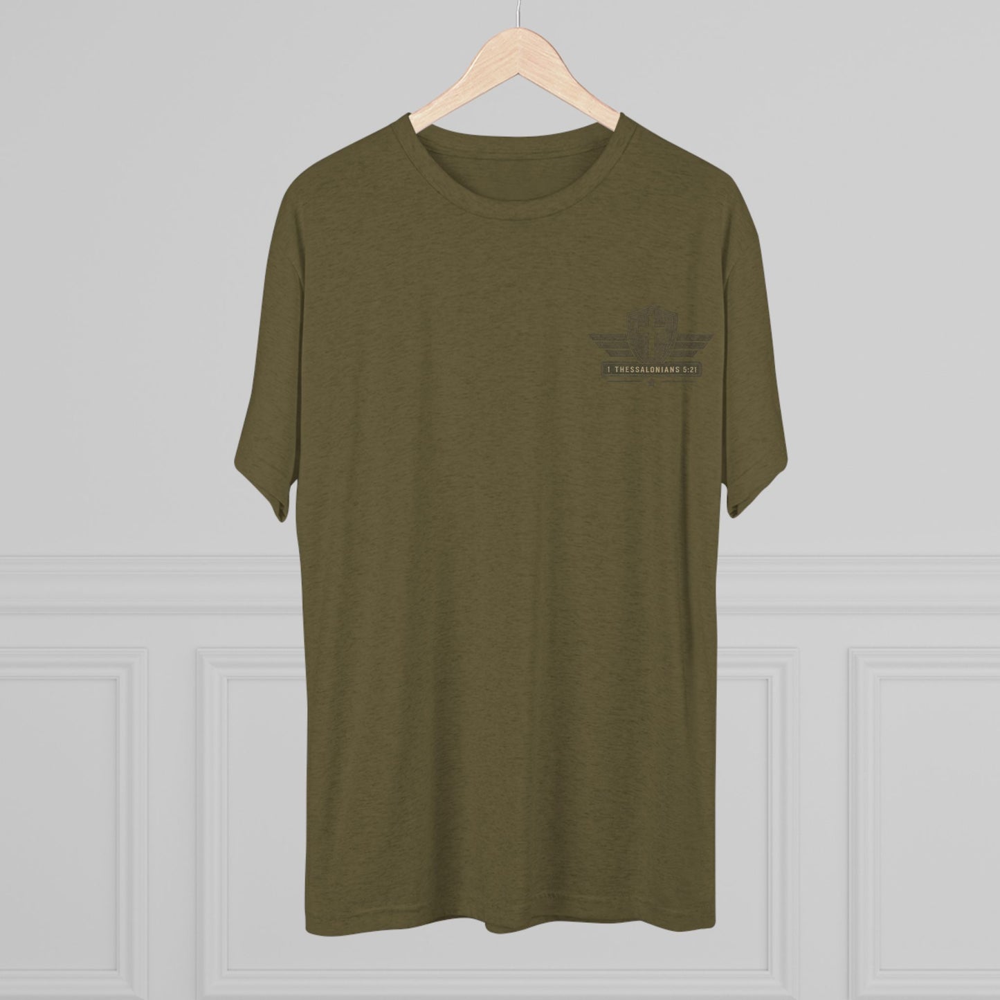 Hold Fast Christian Tee — Patriotic Shield Cross Graphic T-Shirt