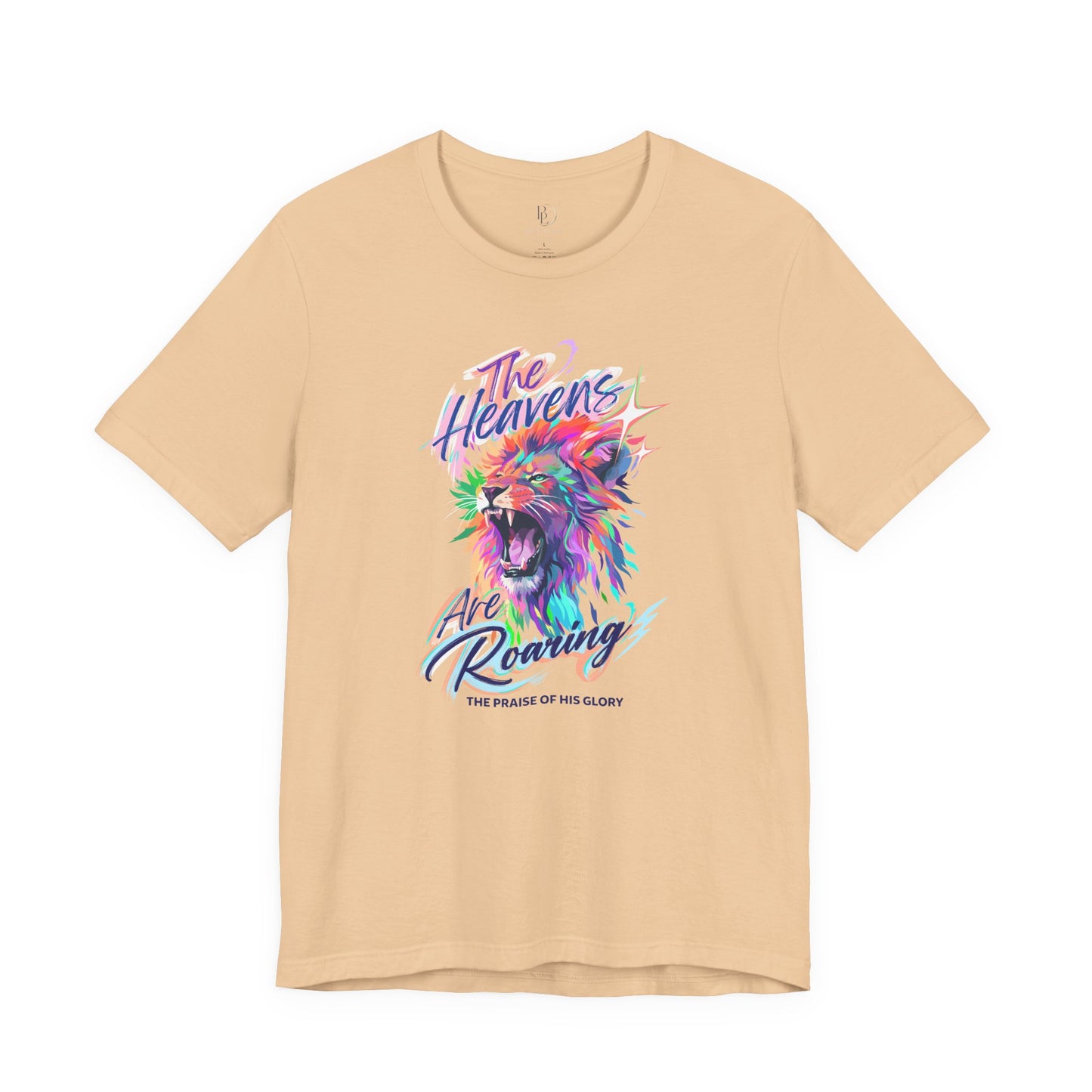 The Heavens Are Roaring Adult Shirt, Christian Lion Shirt, Faith Based Graphic Tee, Worship Shirt, Colorful Christian T-Shirt, Religious Apparel Adult