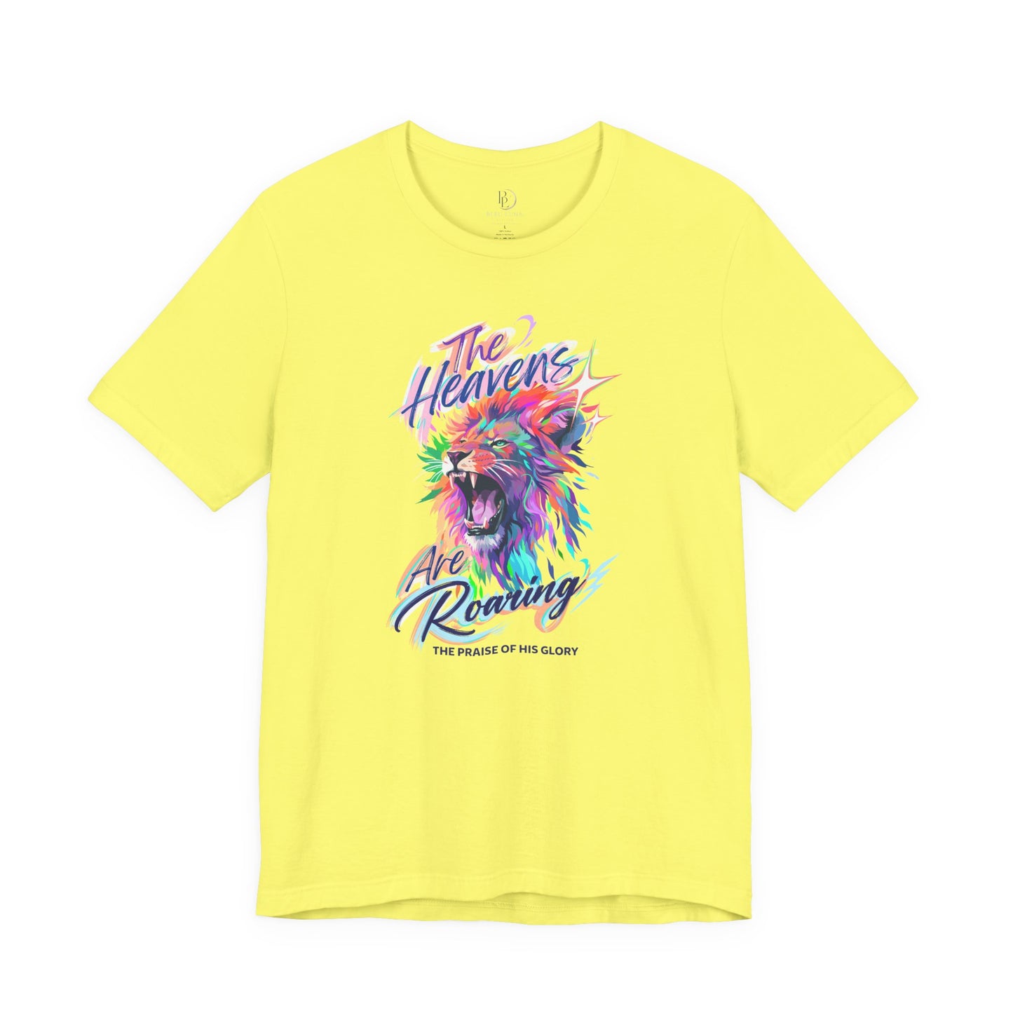 The Heavens Are Roaring Adult Shirt, Christian Lion Shirt, Faith Based Graphic Tee, Worship Shirt, Colorful Christian T-Shirt, Religious Apparel Adult